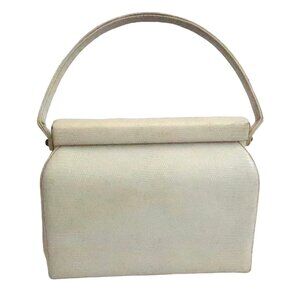 vtg 60s ELIZABETH ARDEN lizard textured handbag ivory color